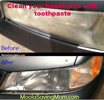 headlights cleaned with toothpaste