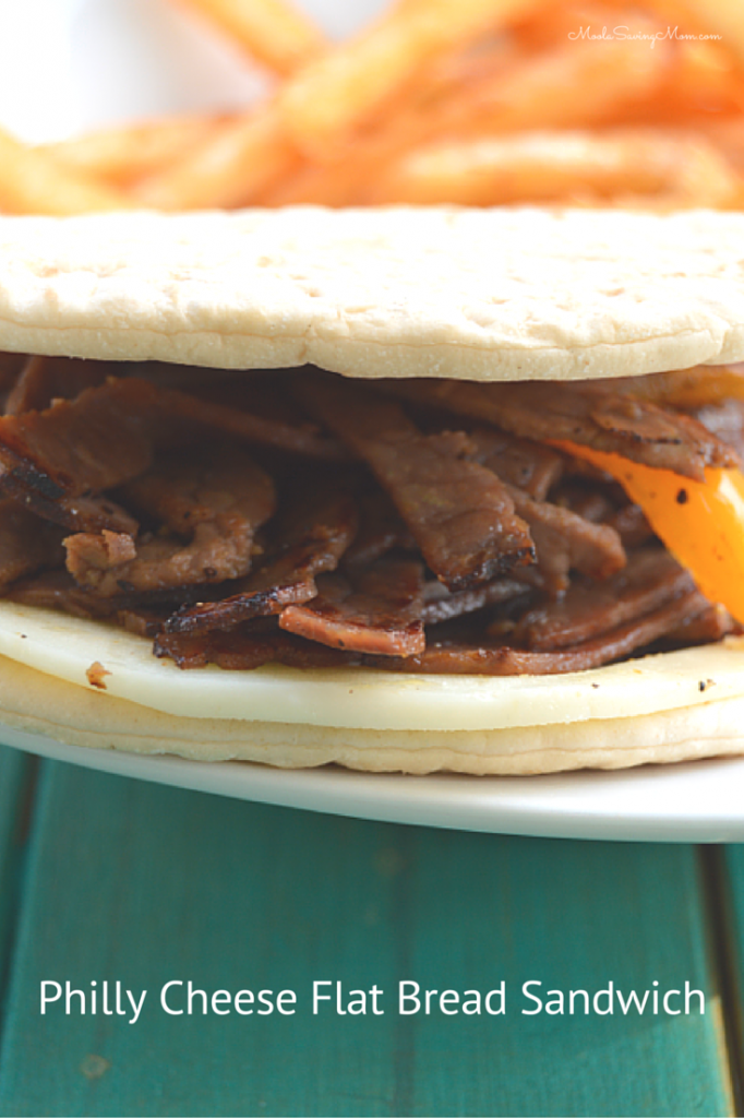Philly Cheese Flat Bread Sandwich