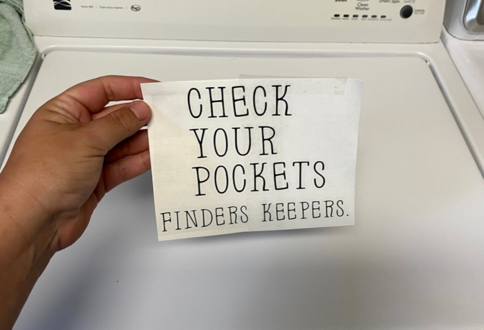 check your pockets